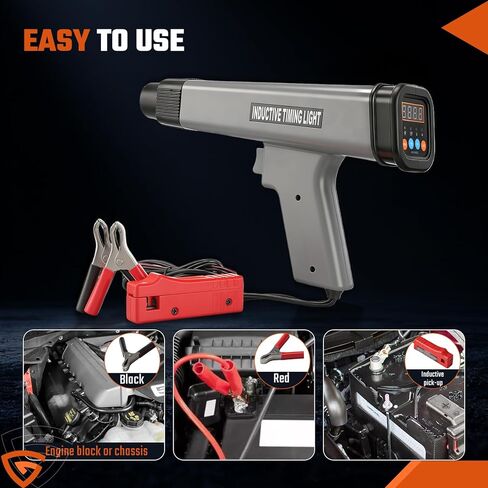 Digital Automotive Timing Light 12V,Timing Gun with Tachometer & Advance Angle, Inductive Clamp for 2/4-Stroke Gasoline Engines for Car/Motorcycle/Marine in Saudi Arabia