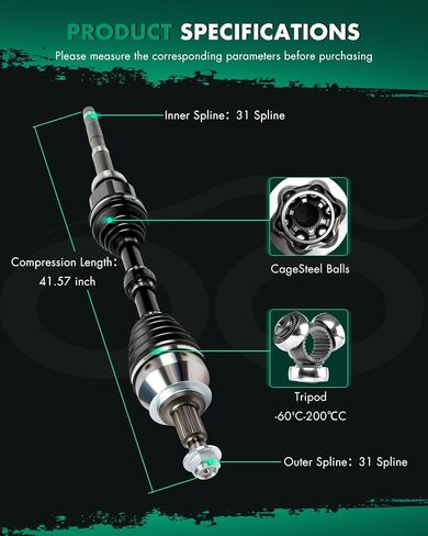 SCITOO Front CV Axle Shaft Assembly fit For Mazda CX-9 2.5L 2016-2022 AWD 1pcs Front Right Passenger Side NCV47084 in Kuwait