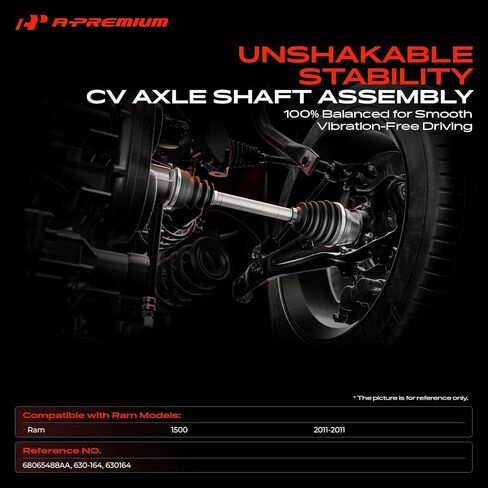 A-Premium Rear Right Passenger Side Axle Shaft Compatible with Ram 1500 2011, Replace# 68065488AA in Kuwait