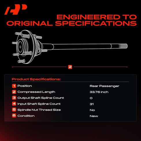 A-Premium Rear Right Passenger Side Axle Shaft Compatible with Ram 1500 2011, Replace# 68065488AA in Kuwait