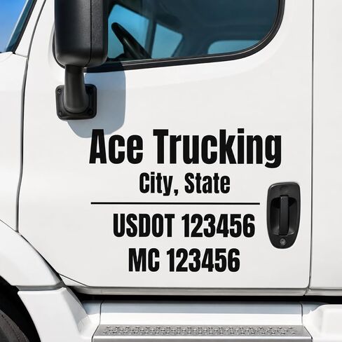 Custom USDOT Truck Decal | Vinyl Sticker for Trucking Numbers, MC, Company Name & Registration Stickers | Outdoor (2" Inch) - Transportation Stickers, Adhesive Numbers in Saudi Arabia