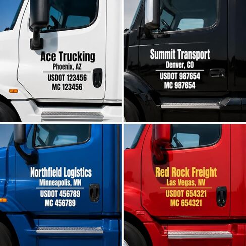 Custom USDOT Truck Decal | Vinyl Sticker for Trucking Numbers, MC, Company Name & Registration Stickers | Outdoor (2" Inch) - Transportation Stickers, Adhesive Numbers in Saudi Arabia