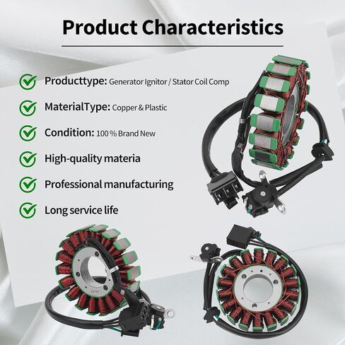 Magneto Stator Coil 21003-0128 Compatible with Kawasaki EX250 (ABS) Ninja,EX250 250 R Ninja,EX300 Ninja ABS 2013-2017/ER250 Z250 2013-2014,ER250 Z250 (ABS)2015-2017,ER300 Z300 (ABS) 2015-2016 in Kuwait