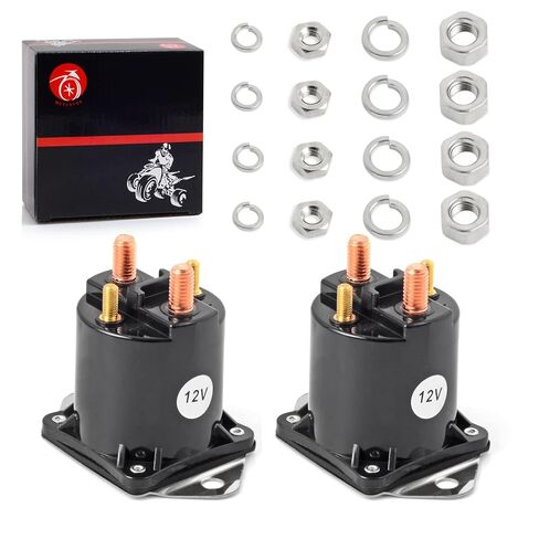 MOTO1988 2Pcs 12 Volt 4 Terminal Starter Solenoid Relay Compatible with Club Car DS & Precedent Gas Golf Cart 1984-up OEM 1013609 1012275 in Kuwait
