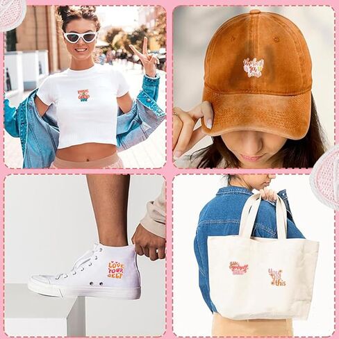 17pcs Positive Affirmations Iron On Patches Embroidered Boho Iron on/Sew on Patch for Clothes, Hats, Jeans, Dress, Backpacks, Etc in Kuwait