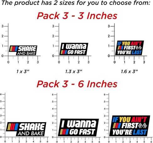 (Set of 3 Stickers) Shake and Bake Sticker, If You Ain't First You're Last Decal, I Wanna Go Fast Waterproof Stickers for Dirt Racing Bike Race Car Truck Motorbike Helmet (3-Inch) in Saudi Arabia