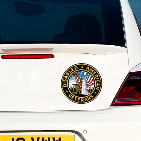 Veteran Patriotic Vinyl Stickers Waterproof Removable Car Decal 2-Pack Military Eagle Emblem for Vehicles Bumpers Windows Laptops Trucks RVs and Outdoor Gear B046 in Saudi Arabia