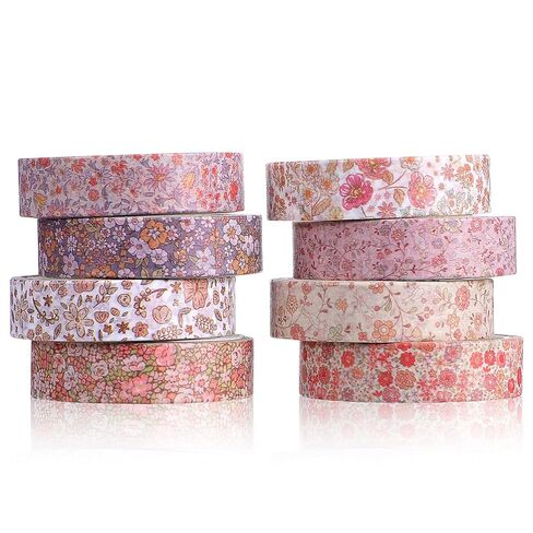 ElevateTech Washi Tape Set Thin Washi Tapes Vintage Scrapbook Tape Decorative Antique Patterns for Scrapbooking DIY Crafts Journal Supplies Planners Bohemian 8Rolls in Saudi Arabia