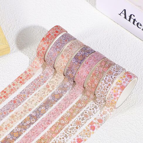 ElevateTech Washi Tape Set Thin Washi Tapes Vintage Scrapbook Tape Decorative Antique Patterns for Scrapbooking DIY Crafts Journal Supplies Planners Bohemian 8Rolls in Saudi Arabia