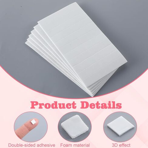 990 PCS Double Sided Foam Dots, Squares Foam Tape Dots Stickers for Crafts, Adhesive Foams Double Sided Sticky Dot for DIY Crafts(2 Sizes, 6 Sheets) in Saudi Arabia