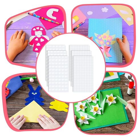990 PCS Double Sided Foam Dots, Squares Foam Tape Dots Stickers for Crafts, Adhesive Foams Double Sided Sticky Dot for DIY Crafts(2 Sizes, 6 Sheets) in Saudi Arabia