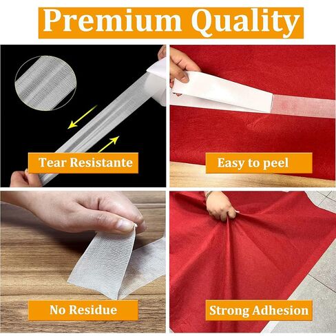 Heavy Duty Double Sided Carpet Tape for Area Rugs, 4 Inch x 33 Yards Rug Tape Grippers Perfect for Hardwood Floors, Laminated Floors, Tile, Plastic, Etc, Removable and Residue Free in Saudi Arabia