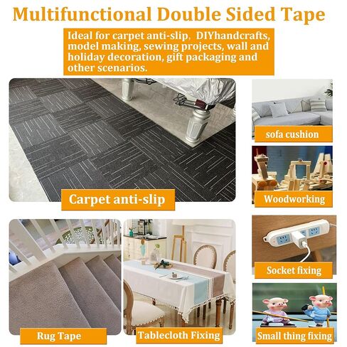 Heavy Duty Double Sided Carpet Tape for Area Rugs, 4 Inch x 33 Yards Rug Tape Grippers Perfect for Hardwood Floors, Laminated Floors, Tile, Plastic, Etc, Removable and Residue Free in Saudi Arabia