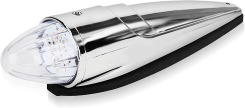1PC 21 LED Dual Color Chrome Cab Marker Light, Torpedo Cab Marker Roof Running Top Lights, Replacement for Heavy Duty Trucks Kenworth Freightliner Peterbilt International Mack, Amber/Blue in Saudi Arabia