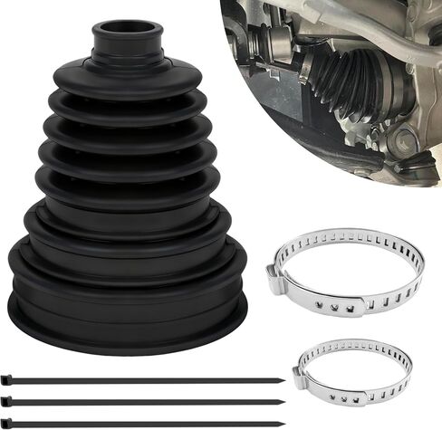 2PCS CV Boot Repair Kit, CV Axle Boot, Silicone Vehicle Axle Repair Kit with 2 Stainless Steel Clamps & 3 Cable Ties, Highly Flexible Constant Velocity Joint Boots for Most Vehicles (2PCS) in Saudi Arabia