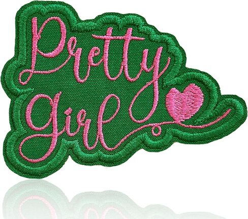 Pretty Girl Patch 3 Inch Sew On Iron On Green Girl Gifts Self-Expression and Feminine Embroidered Patches for Backpack Jacket Hat Jeans DIY Clothes Repair Gift for Girls Women Kids Size 3 Inches in Kuwait