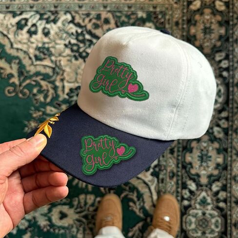 Pretty Girl Patch 3 Inch Sew On Iron On Green Girl Gifts Self-Expression and Feminine Embroidered Patches for Backpack Jacket Hat Jeans DIY Clothes Repair Gift for Girls Women Kids Size 3 Inches in Kuwait