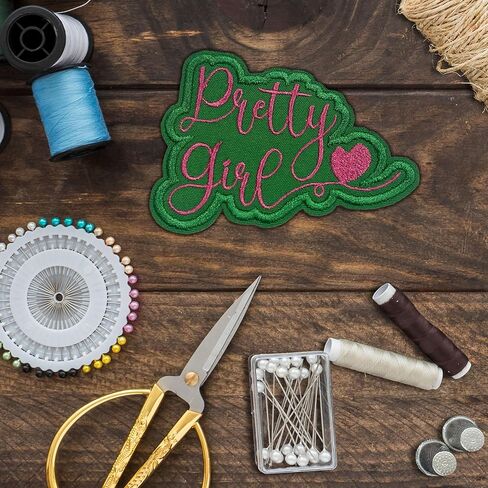 Pretty Girl Patch 3 Inch Sew On Iron On Green Girl Gifts Self-Expression and Feminine Embroidered Patches for Backpack Jacket Hat Jeans DIY Clothes Repair Gift for Girls Women Kids Size 3 Inches in Kuwait