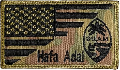 USA Guam Flag Hafa Adai Patch OCP - مضحك التكتيكية العسكرية المعنويات المطرزة التصحيح هوك السحابة الدعم (التمويه) in Kuwait