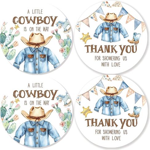 84pcs Cowboy Baby Shower Stickers Westren Thank You for Celebrating with Us,Western Howdy Round Labels for Birthday & Gender Reveal Party Favors.2inches in Saudi Arabia