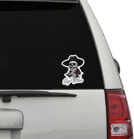 WSQ Say When Sticker Decal Skeleton Skull Tombstone - 5 inch - for Car Truck SUV Van Window Bumper Wall Laptop Tablet Cup Tumbler and Any Smooth Surface in Kuwait