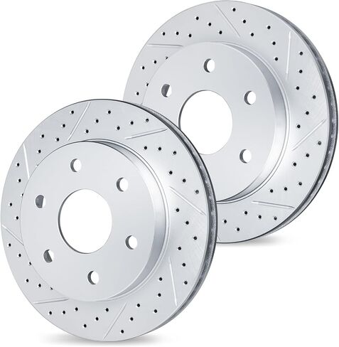 R1 Concepts Brake Rotors fits 2019-2020 American Coach American; 2007-2009 Dodge Sprinter; 2007-2021 Freightliner Sprinter| GEO-Carbon Drilled & Slotted Brake Rotor Set: 12.3" Front in Kuwait