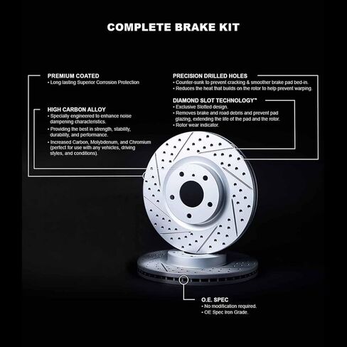 R1 Concepts Brake Rotors fits 2019-2020 American Coach American; 2007-2009 Dodge Sprinter; 2007-2021 Freightliner Sprinter| GEO-Carbon Drilled & Slotted Brake Rotor Set: 12.3" Front in Kuwait