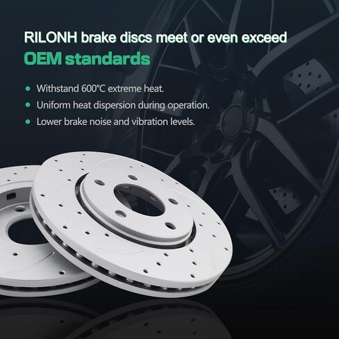 Front Drilled and Slotted Brake Disc Brake Rotors 53002 11.06 inch / 281 mm Fit for DODGE CARAVAN 2001-2007, GRAND CARAVAN 2001-2005 | CHRYSLER TOWN & COUNTRY 2003-2007, VOYAGER 2001-2003 in Saudi Arabia