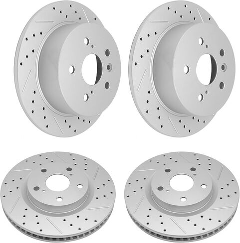 Drilled and Slotted Front and Rear Brake Rotor for Toyota Camry 2012-2017, Avalon 2013-2018, Lexus Es350 2013-2018, Es300h 2013-2018 in Saudi Arabia