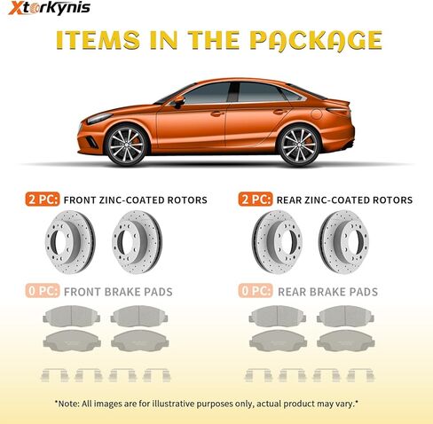 Drilled and Slotted Front and Rear Brake Rotor for Toyota Camry 2012-2017, Avalon 2013-2018, Lexus Es350 2013-2018, Es300h 2013-2018 in Saudi Arabia