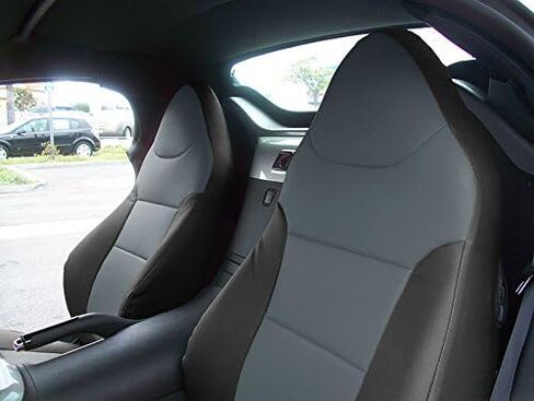 Iggee Pontiac Solstice 2006-2009 Black/Charcoal Artificial Leather Custom Made Original fit Front seat Covers in Kuwait