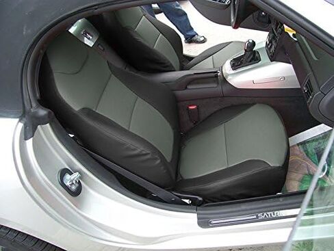 Iggee Pontiac Solstice 2006-2009 Black/Charcoal Artificial Leather Custom Made Original fit Front seat Covers in Kuwait