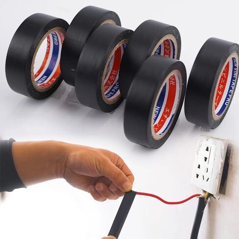 Black PVC Electrical Insulation Flame Retardant Tape Waterproof Self-Adhesive Electrical Wire High Voltage Tape,6m*1.5cm (4PCS) in Saudi Arabia