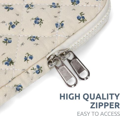 Cute Laptop Sleeve 13-15 Inch Laptop Accessories Aesthetic Quilted Computer Bag with Flower Puffy Printing for MacBook in Saudi Arabia