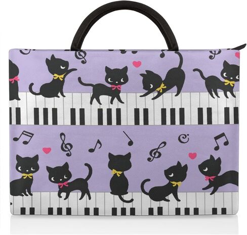 Cat Piano Music Laptop Sleeve Case 13 13.3 14 Inch Laptop Bag with Handle & Pockets Durable Notebook Computer Carrying Case for Men Women Multi-Color & Size Choices in Saudi Arabia