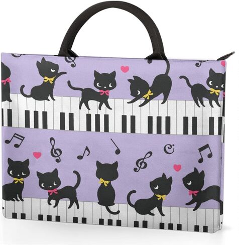 Cat Piano Music Laptop Sleeve Case 13 13.3 14 Inch Laptop Bag with Handle & Pockets Durable Notebook Computer Carrying Case for Men Women Multi-Color & Size Choices in Saudi Arabia