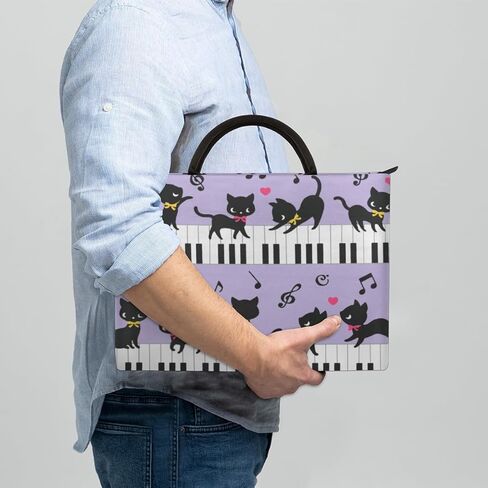 Cat Piano Music Laptop Sleeve Case 13 13.3 14 Inch Laptop Bag with Handle & Pockets Durable Notebook Computer Carrying Case for Men Women Multi-Color & Size Choices in Saudi Arabia
