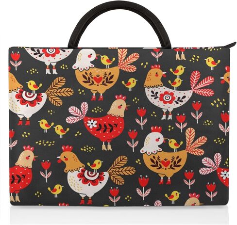 Colorful Chicken Laptop Sleeve Case 13 13.3 14 Inch Laptop Bag with Handle & Pockets Durable Notebook Computer Carrying Case for Men Women Multi-Color & Size Choices in Saudi Arabia