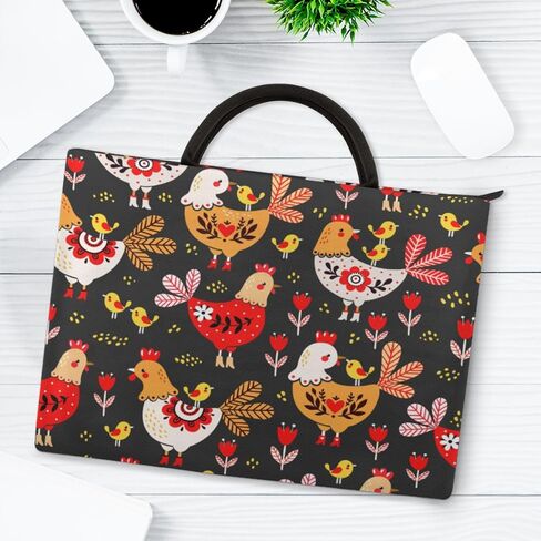 Colorful Chicken Laptop Sleeve Case 13 13.3 14 Inch Laptop Bag with Handle & Pockets Durable Notebook Computer Carrying Case for Men Women Multi-Color & Size Choices in Saudi Arabia