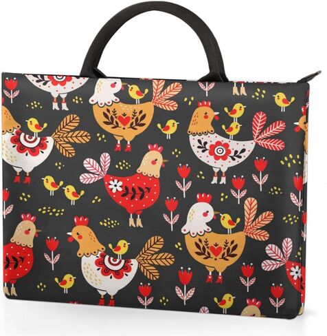 Colorful Chicken Laptop Sleeve Case 13 13.3 14 Inch Laptop Bag with Handle & Pockets Durable Notebook Computer Carrying Case for Men Women Multi-Color & Size Choices in Saudi Arabia