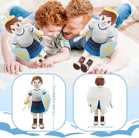 Saint Michael Guardian Angel Plush Doll with Wings, Religious Prayer Figure, First Communion Gift Christmas Easter Decoration Gift for Boys Girls (st Michael) in Saudi Arabia