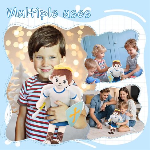 Saint Michael Guardian Angel Plush Doll with Wings, Religious Prayer Figure, First Communion Gift Christmas Easter Decoration Gift for Boys Girls (st Michael) in Saudi Arabia