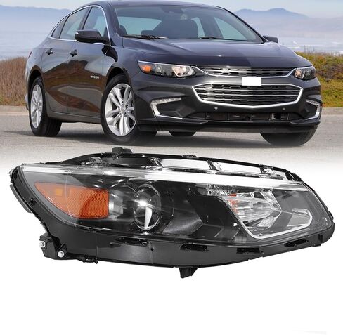 2016 2017 2018 Malibu Headlights RH,Headlight Assembly Compatible with Chevy Malibu 2016-2018 Halogen Headlamp Replacement Right Passenger Side GM2503426 in Saudi Arabia