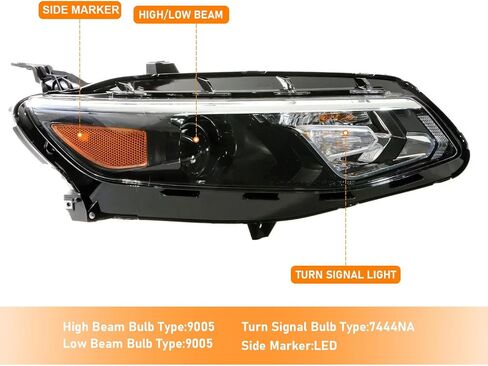 2016 2017 2018 Malibu Headlights RH,Headlight Assembly Compatible with Chevy Malibu 2016-2018 Halogen Headlamp Replacement Right Passenger Side GM2503426 in Saudi Arabia