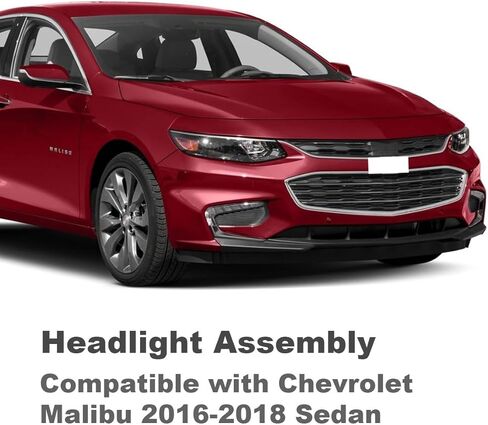 2016 2017 2018 Malibu Headlights RH,Headlight Assembly Compatible with Chevy Malibu 2016-2018 Halogen Headlamp Replacement Right Passenger Side GM2503426 in Saudi Arabia
