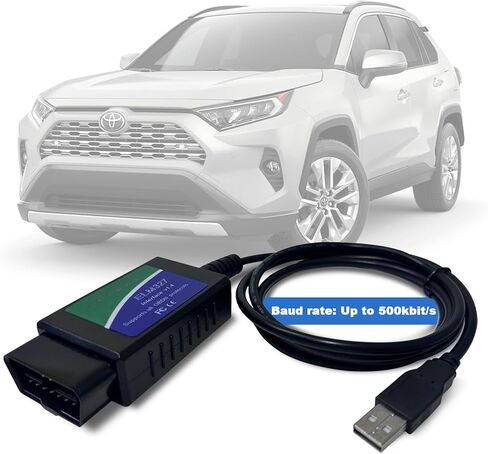 ELM327 OBD2 USB Scan Tool/Code Reader,Elm327 USB Adapter Obd2 Scanner with FT232RL FTDI2480 Chip,ELM 327 OBD Diagnostic Tool Up to 500,000bps Baud Rate Work for Ford and Other 95% of Today's Cars in Saudi Arabia