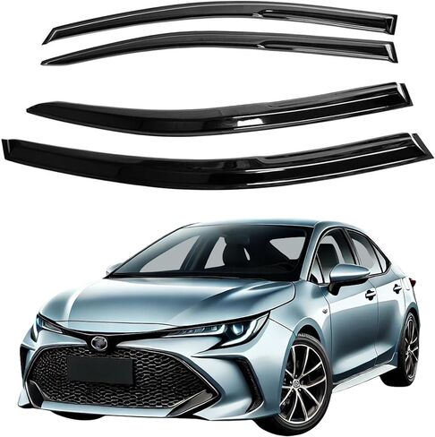 Fits Toyota Corolla 2020 2021 2022 2023 Acrylic Safe Smoke Window Visor Set - Sun, Rain, and Vent Protection, 4-Pieces Tape-on Window Deflector Guard Kit 2mm Thickened in Saudi Arabia
