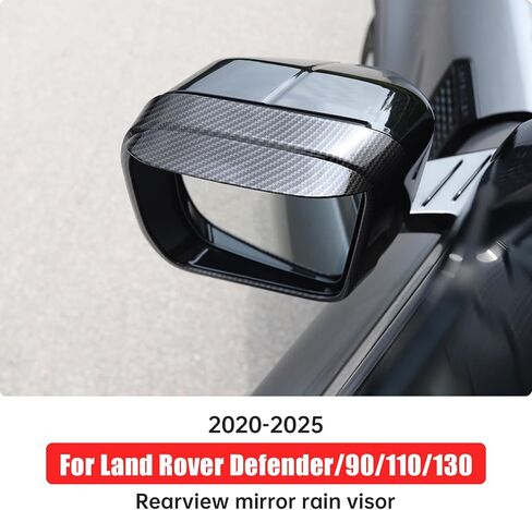 Rearview Mirror Rain Visor for 2020-2025, 2026 Land Rover Defender 90 110 130 Rearview Mirror Rain Shield Reflector Rain Cover External Decorative Modification Accessories (Carbon Fiber Texture) in Saudi Arabia