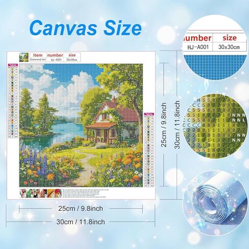 HvasJing Link Diamond Painting Kits for Adults Lake House, 5D Full Drill Diamond Art Kit, Full Round Diamonds 11.8 x 11.8 Inch DIY Diamond Dots Craft, Relaxing Hobby Wall Decor in Saudi Arabia