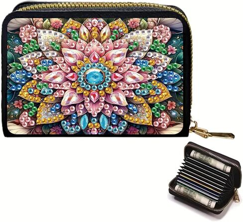 DIY Diamond Painting Kit Card Bag Dolphin Pattern Compact Portable Card Holder Multi Card Position Mini Wallet Bank Card Coin Storage Bag Personalised Creative Handmade Gift in Kuwait